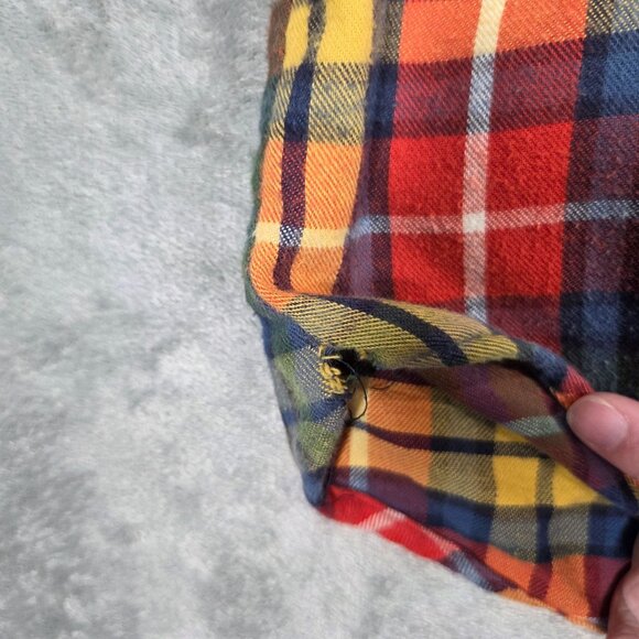 LL Bean Shirt Mens XL Multicolor Plaid Flannel Button Up Preppy Outdoor - Picture 4 of 7